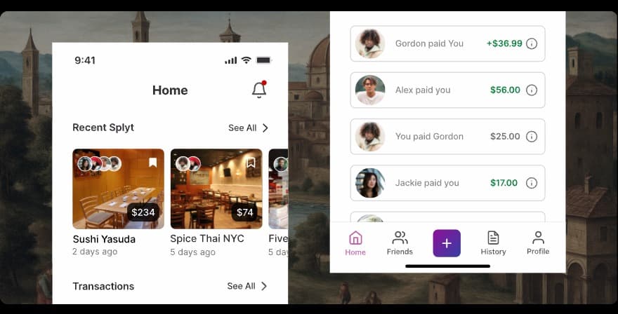 Splyt Pay interface preview